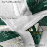 personalized oakland athletics grunge texture green white blanket best selling