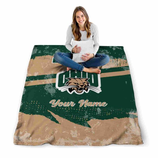 personalized ohio bobcats grunge streaks green blanket high quality