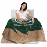 personalized ohio bobcats grunge streaks green blanket latest model