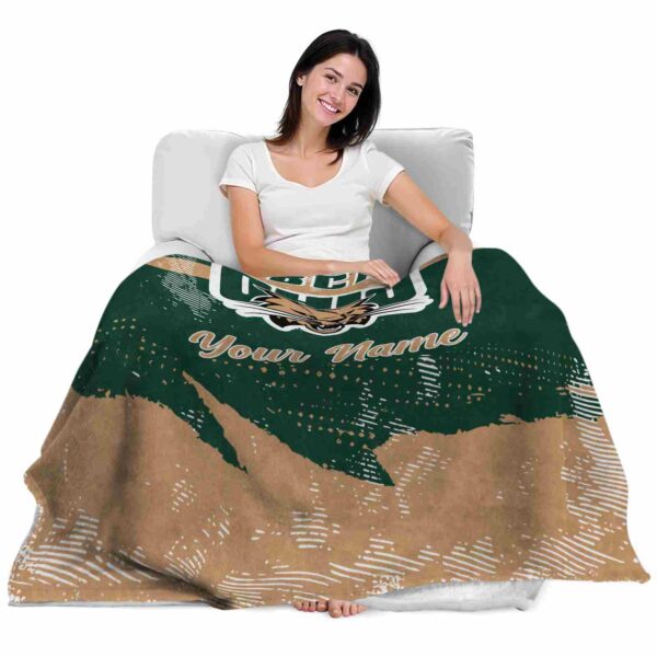 personalized ohio bobcats grunge streaks green blanket latest model