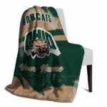 personalized ohio bobcats grunge streaks green blanket top rated