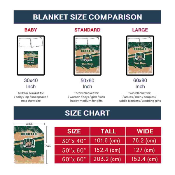 personalized ohio bobcats grunge streaks green blanket trendy