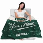 personalized ohio bobcats grunge texture green white blanket best selling
