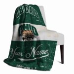 personalized ohio bobcats grunge texture green white blanket best selling