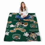 personalized ohio bobcats mickey green blanket high quality