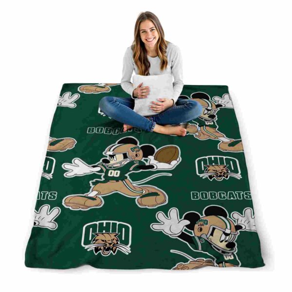 personalized ohio bobcats mickey green blanket high quality