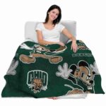personalized ohio bobcats mickey green blanket latest model