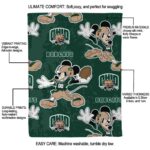 personalized ohio bobcats mickey green blanket new arrival