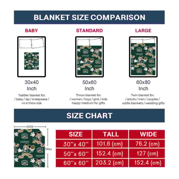 personalized ohio bobcats mickey green blanket trendy