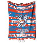 personalized oklahoma city thunder floral stripes blue white blanket best selling