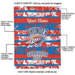 personalized oklahoma city thunder floral stripes blue white blanket best selling