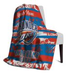 personalized oklahoma city thunder floral stripes blue white blanket best selling