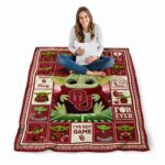 personalized oklahoma sooners baby yoda crimson blanket best selling