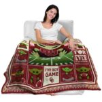 personalized oklahoma sooners baby yoda crimson blanket best selling