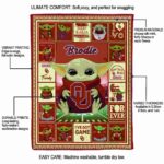 personalized oklahoma sooners baby yoda crimson blanket best selling