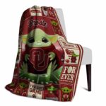 personalized oklahoma sooners baby yoda crimson blanket best selling