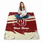 personalized oklahoma sooners grunge streaks crimson blanket best selling