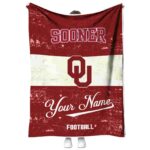 personalized oklahoma sooners grunge texture crimson white blanket best selling