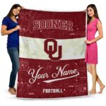 personalized oklahoma sooners grunge texture crimson white blanket best selling