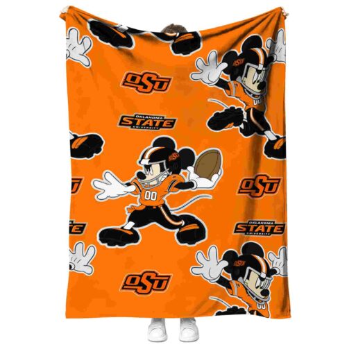 personalized oklahoma state cowboys mickey orange blanket best selling
