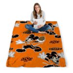 personalized oklahoma state cowboys mickey orange blanket best selling
