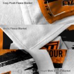 personalized oklahoma state cowboys paint strokes orange white blanket best selling