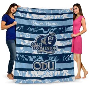 personalized old dominion monarchs floral stripes blue white blanket fashion forward