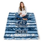 personalized old dominion monarchs floral stripes blue white blanket high quality