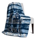 personalized old dominion monarchs floral stripes blue white blanket top rated