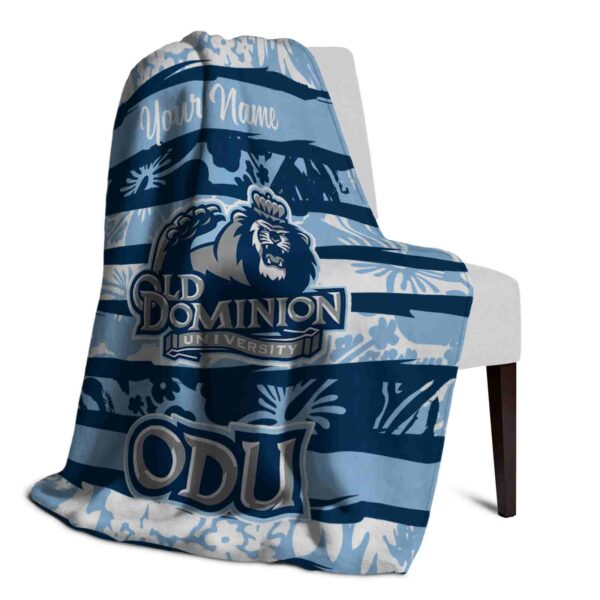 personalized old dominion monarchs floral stripes blue white blanket top rated
