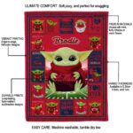 personalized ole miss rebels baby yoda red blanket best selling