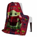 personalized ole miss rebels baby yoda red blanket best selling