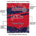personalized ole miss rebels grunge streaks red blanket best selling
