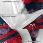 personalized ole miss rebels grunge streaks red blanket best selling
