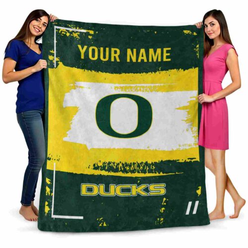 personalized oregon ducks paint strokes green white blanket fashion forward