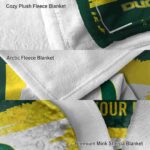 personalized oregon ducks paint strokes green white blanket best selling