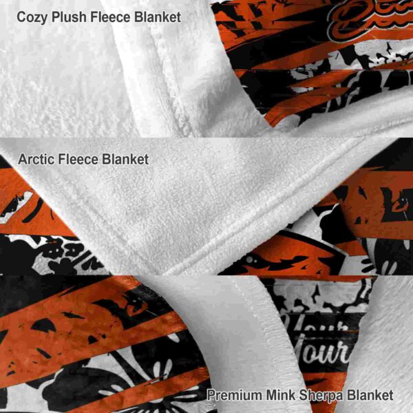 personalized oregon state beavers floral stripes orange white blanket premium grade
