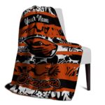 personalized oregon state beavers floral stripes orange white blanket top rated