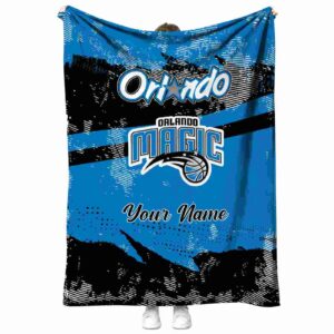 personalized orlando magic grunge streaks blue blanket best selling