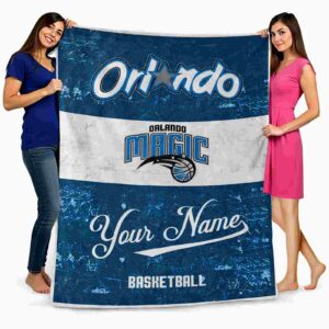 personalized orlando magic grunge texture blue white blanket fashion forward