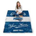 personalized orlando magic grunge texture blue white blanket high quality