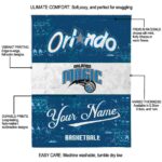 personalized orlando magic grunge texture blue white blanket new arrival
