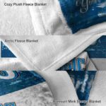 personalized orlando magic grunge texture blue white blanket premium grade