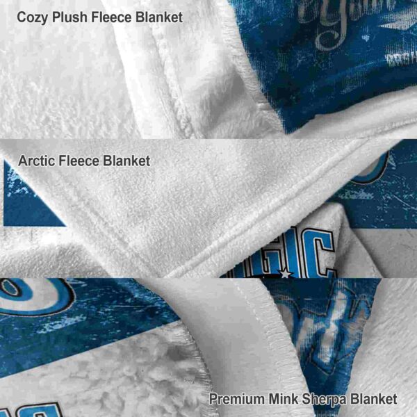 personalized orlando magic grunge texture blue white blanket premium grade