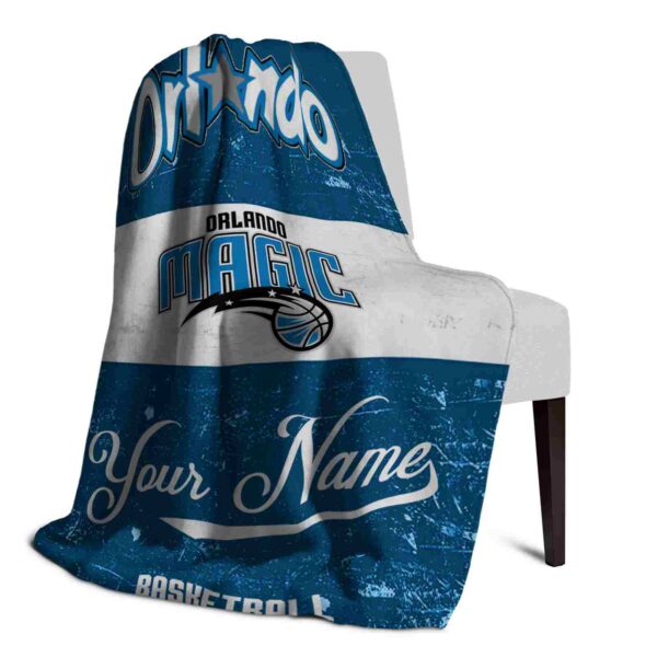 personalized orlando magic grunge texture blue white blanket top rated