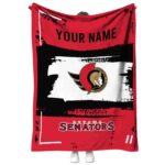 personalized ottawa senators paint strokes red white blanket best selling
