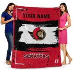 personalized ottawa senators paint strokes red white blanket best selling