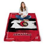 personalized ottawa senators paint strokes red white blanket best selling