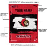 personalized ottawa senators paint strokes red white blanket best selling
