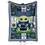 personalized penn state nittany lions baby yoda blue blanket best selling